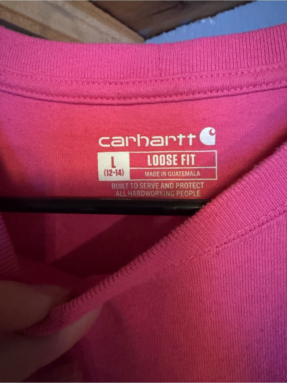 Carhartt Hot Pink Short-Sleeve Pocket Tee - Picture 3 of 3